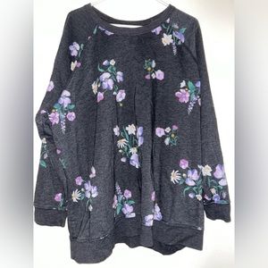 Old Navy Floral Gray Sweatshirt, Size 3x